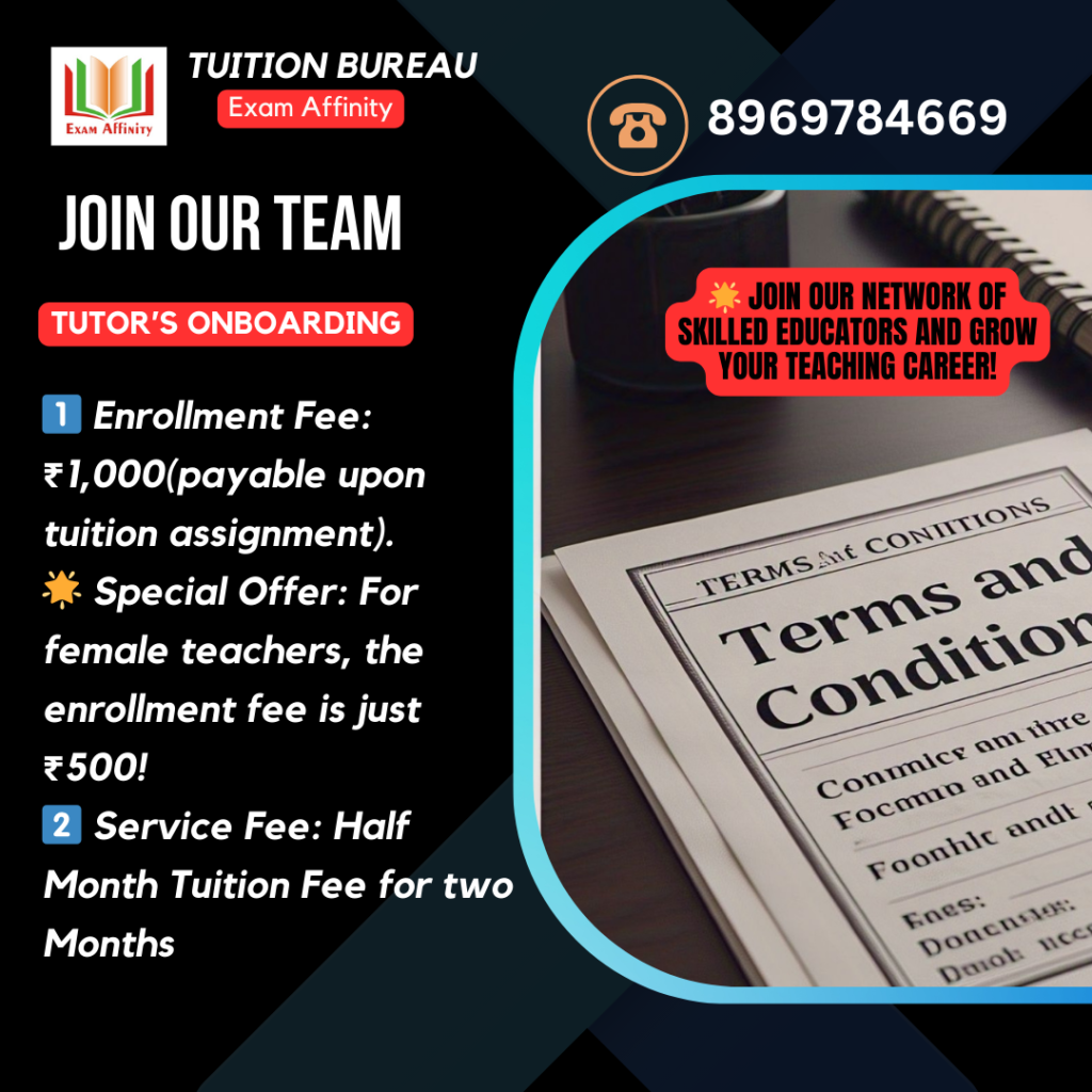 Become a home tutor with Exam Affinity. Join Now.